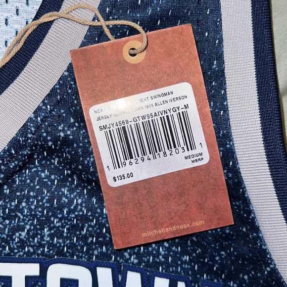 ALLEN IVERSON 1995-1996 GEORGETOWN GRADIENT MITCHELL & NESS SWINGMAN JERSEY M - Picture 3 of 6